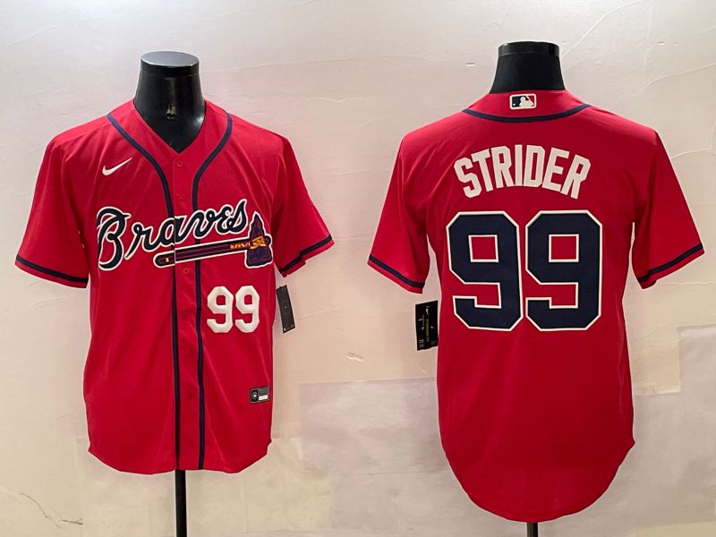 Men Atlanta Braves #99 Strider Red Game 2025 Nike MLB Jersey style 3->atlanta braves->MLB Jersey